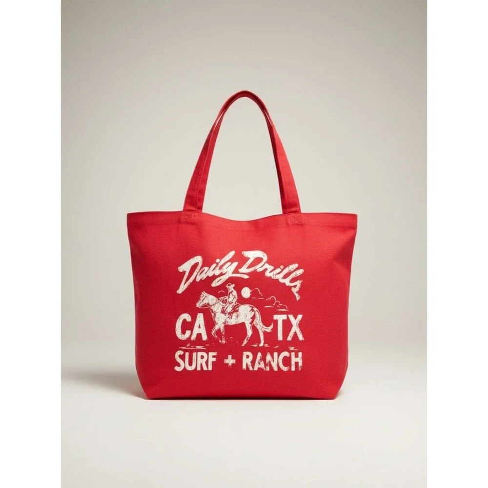 Daily Drills Limited Ed. Red Canvas Surf & Ranch Tote